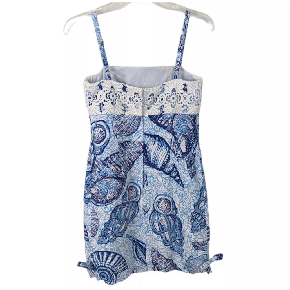 Lilly Pulitzer Blue and White Shell Print Mini Dress - Picture 4 of 10